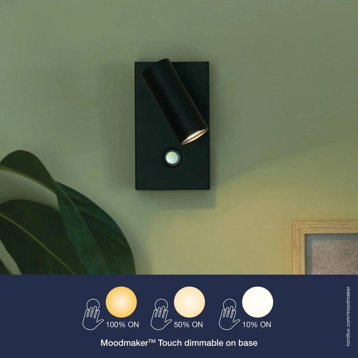Kleine moderne leeslamp met LED lichtbron Nordlux. Moodmaker 