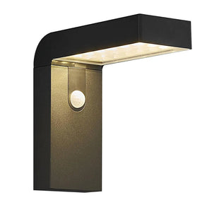 Moderne wandlamp pirsensor zonnepaneel led lichtbron warm wit klein compact antraciet