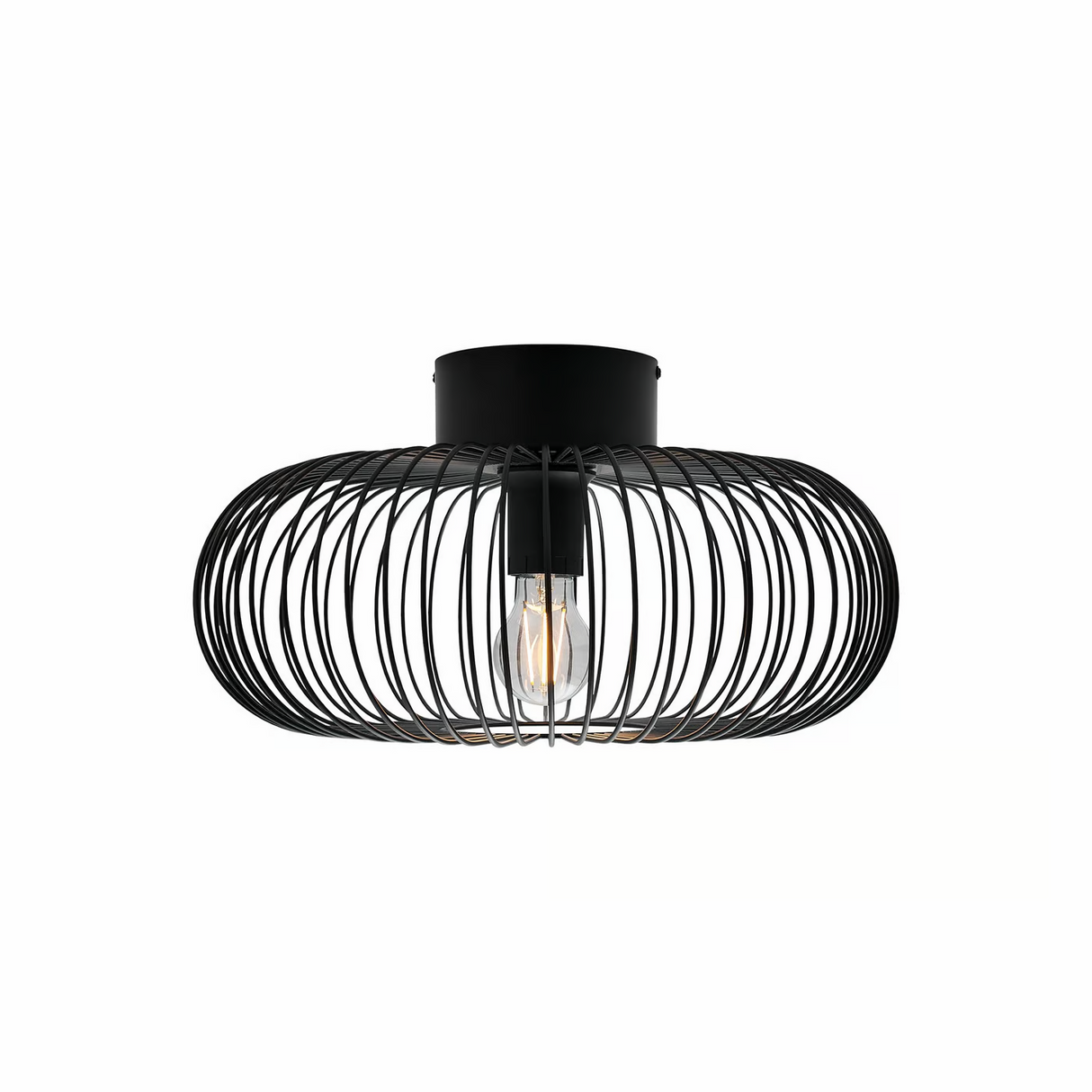 Plafondlamp Beroni rond metaal zwart