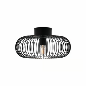 Plafondlamp Beroni rond metaal zwart