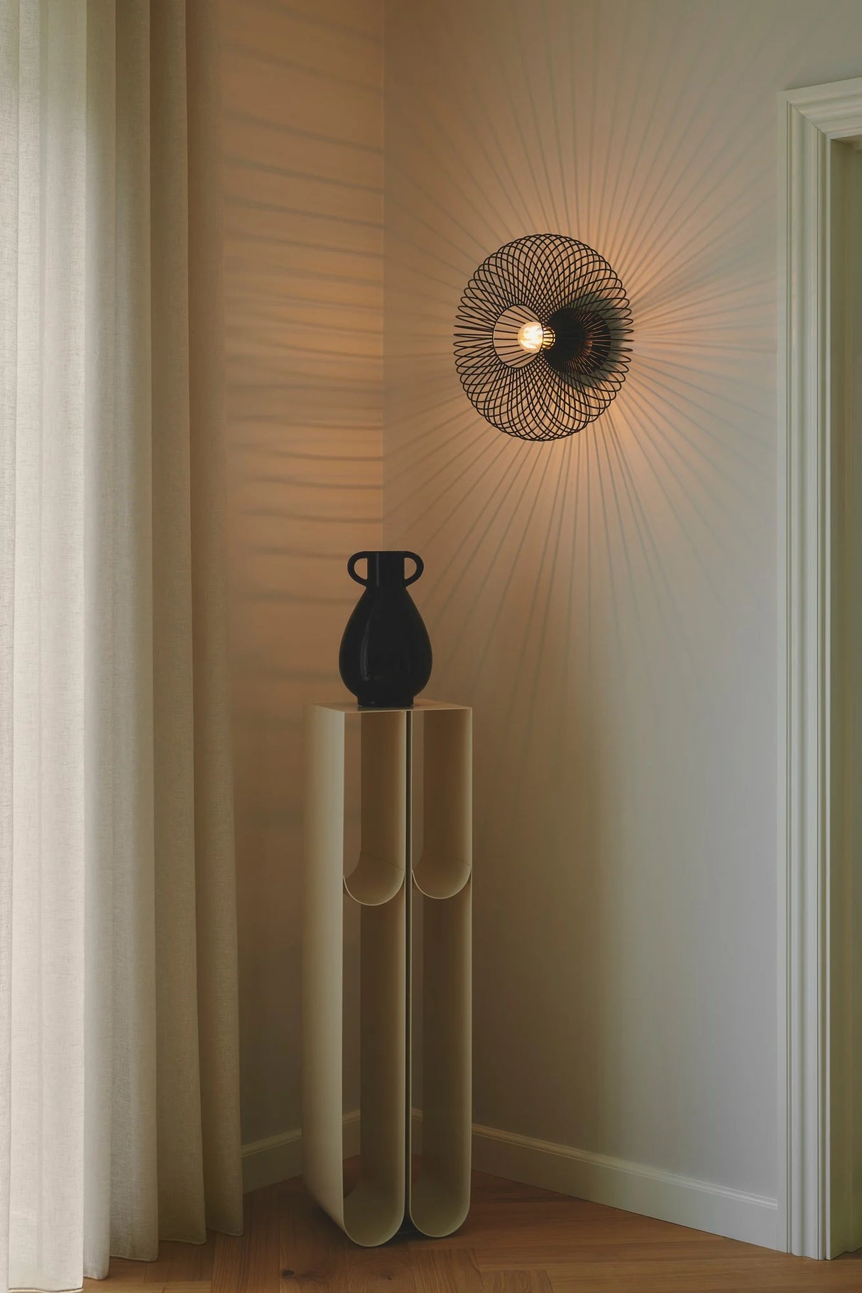 Plafondlamp Beroni rond metaal zwart