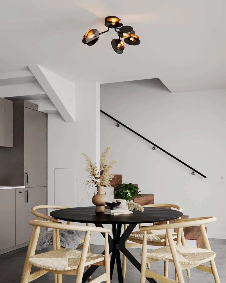 Plafondlamp zwart glas By Rydens Turno plafondlamp