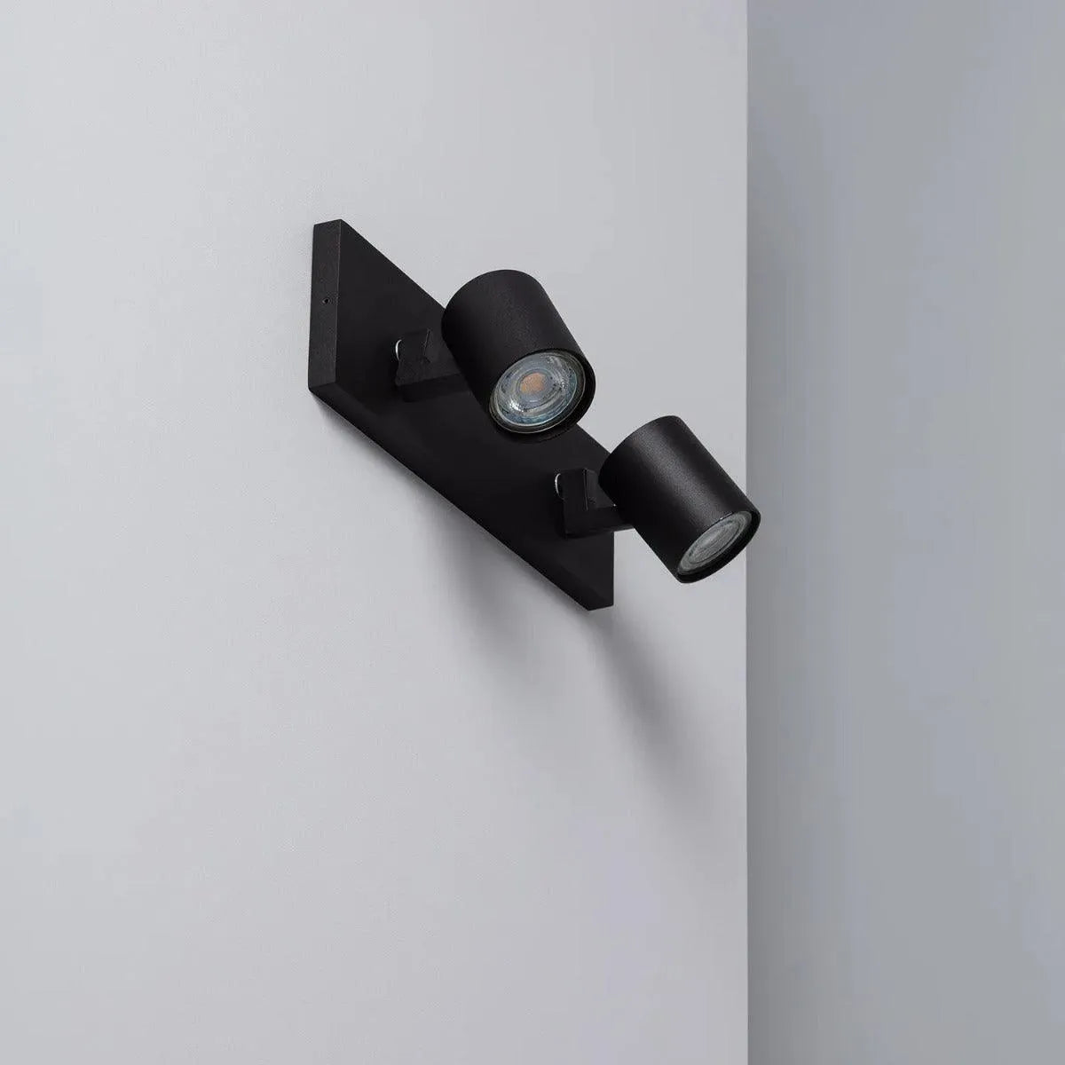 Plafondspot zwart gu10 'Link' verstelbaar twee spots 30 cm - FOIR