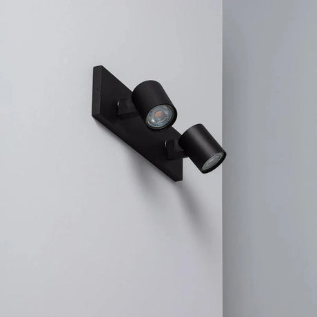 Plafondspot zwart gu10 'Link' verstelbaar twee spots 30 cm - FOIR