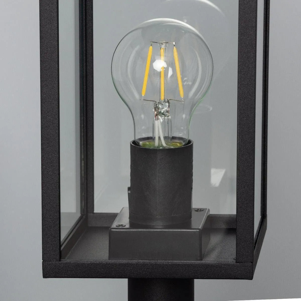 Staande lamp zwart glas e27 fitting 