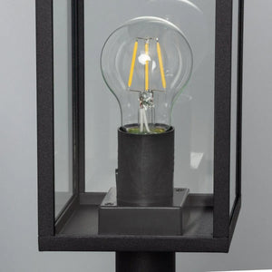 Staande lamp zwart glas e27 fitting 
