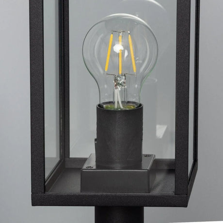 Staande lamp zwart glas e27 fitting 