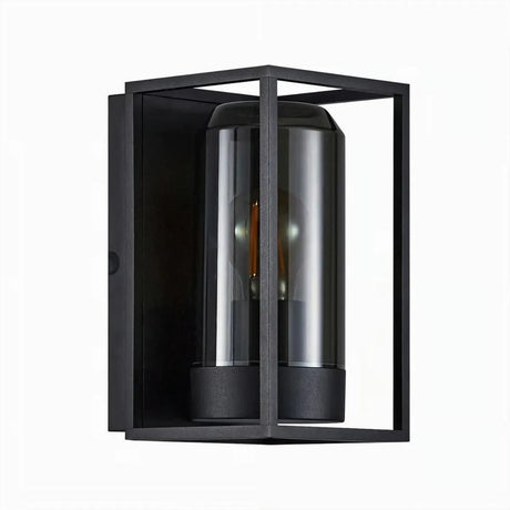 Nordlux Griffin wandlamp zwart met smokeglas & E27 fitting 23 cm - FOIR