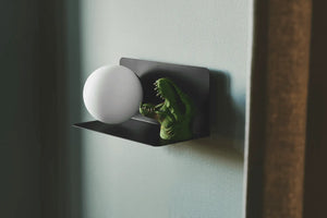 Zwarte wandlamp opaalglas met plankje Nordlux Lilibeth - FOIR